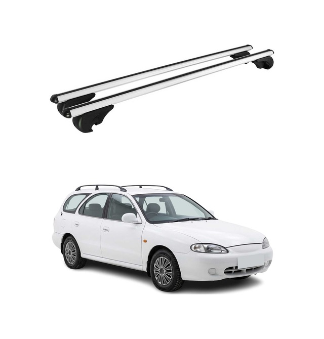 Hyundai Lantra Iı Station Wagon 1995-2000 Arası Uyumlu Port Bagaj Taşıyıcı Ara Atkı Alüminyum Gümüş 2 Parça