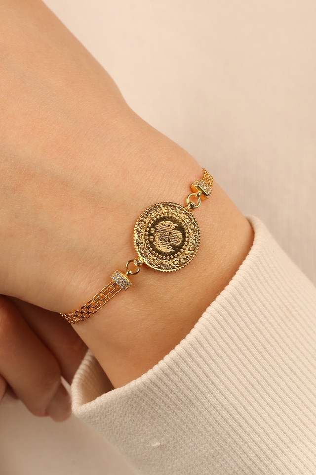 Çgk Çiğdem Gürel Kuyumculuk Çeyrekli Bismark Model Altın Bileklik Gold