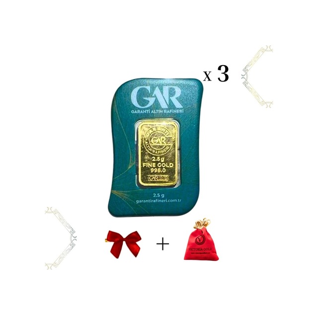 3 Adet 2.5 Gr 24 Ayar 995 Altın