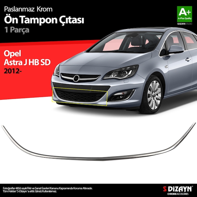 S-dizayn Opel Astra J Krom Ön Tampon Çıtası 2012-2020