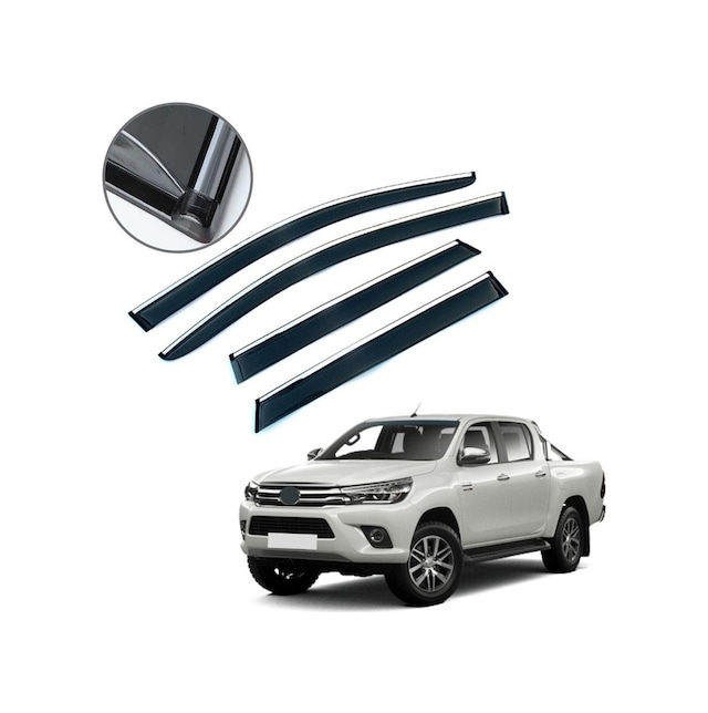 Toyota Uyumlu Hilux Krom Çıtalı Cam Rüzgarlığı 2015-2019