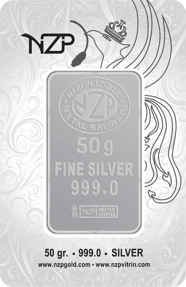 Nzp Gold Nizip Külçe Gümüş 50 G