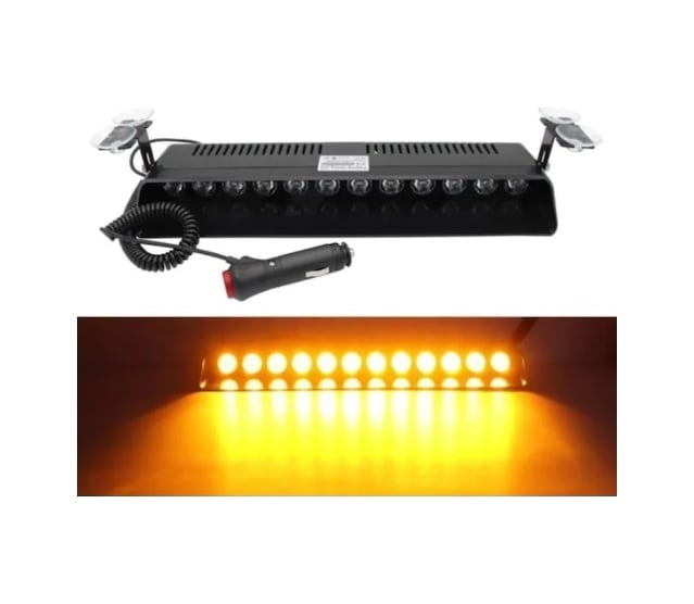 12 Ledli Sarı Çakar Lambası Vantuzlu Çakmaklık Girişi Uyumlu