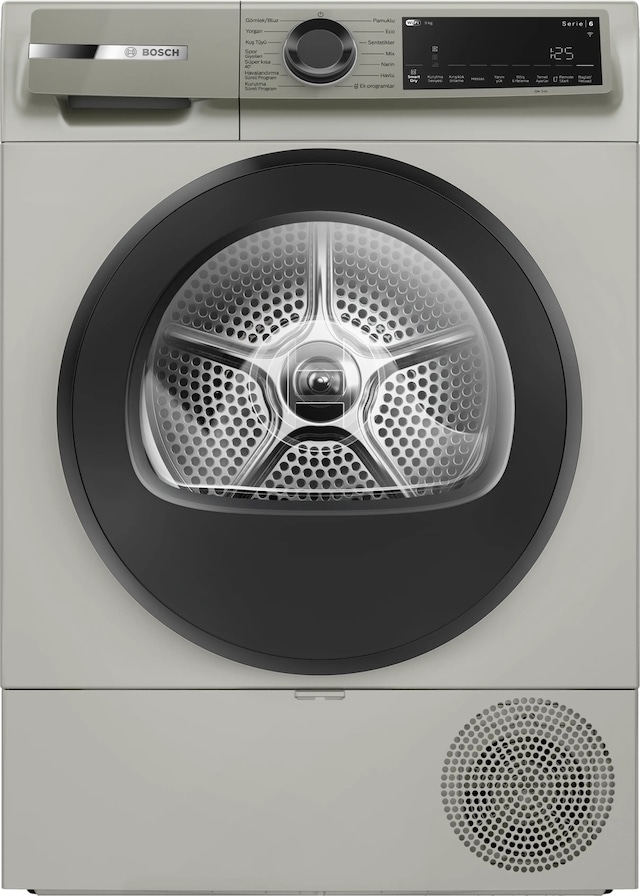 Bosch Serie 6 WQJ2420XTR 9 KG Isı Pompalı Çamaşır Kurutma Makinesi Gümüş