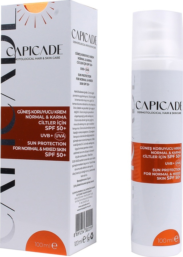 Capicade Normal Ciltler İçin Güneş Kremi SPF50+ 100 ML