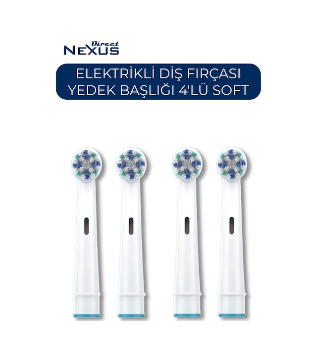 Oral-b Uyumlu Yumuşak Elektrikli Diş Fırçası Yedek Başlığı 4 Lü Soft