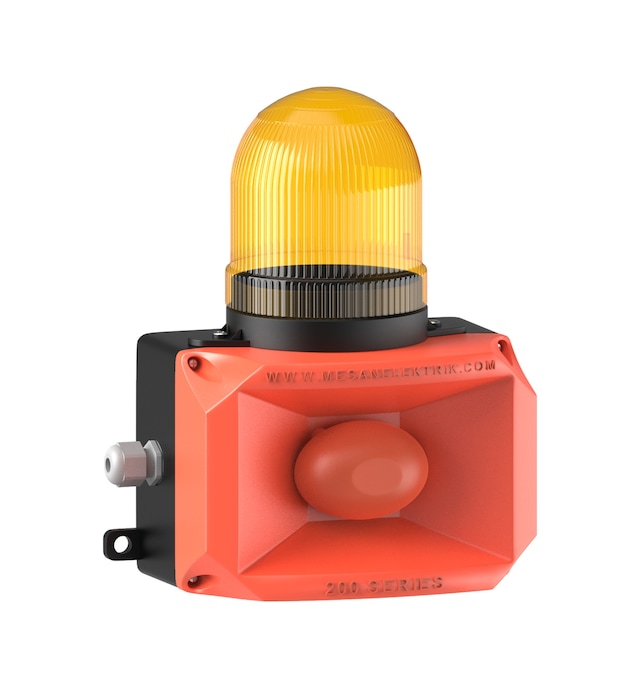 Mesan Xenon Çakar 43 Ses Siren Turuncu 12-24vac/dc Ms 201.3.12-24vac/dc