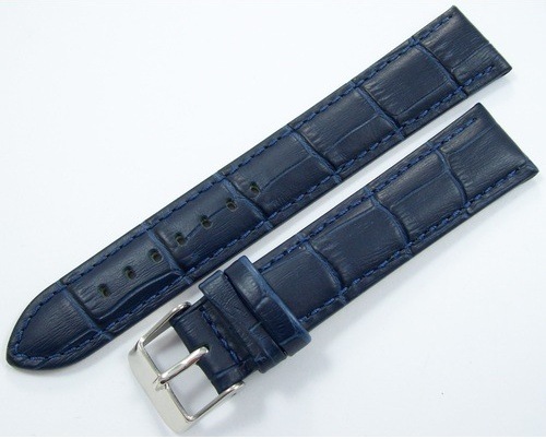 Bizon Deri Saat Kayışı 18Mm Lacivert Saat Kordonu Kroko Kolçak