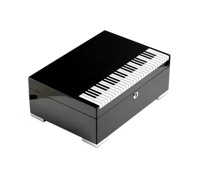 Lubinski İtaly Humidor Puro Kutusu Piano Parlak Siyah 40's