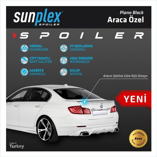 Spoiler Parlak Siyah Bmw 3 Seri F30 2012-2018 2002101 Sunplex