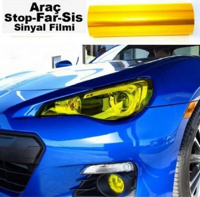 Far Stop Filmi Far Folyosu Sarı Far Çizik Çizilme Engelleyici Folyo 100cm X 30cm