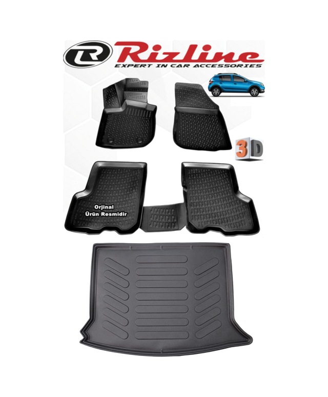 Rizline Dacia Sandero 2012-2020 3D Paspas+Bagaj Havuzu Seti