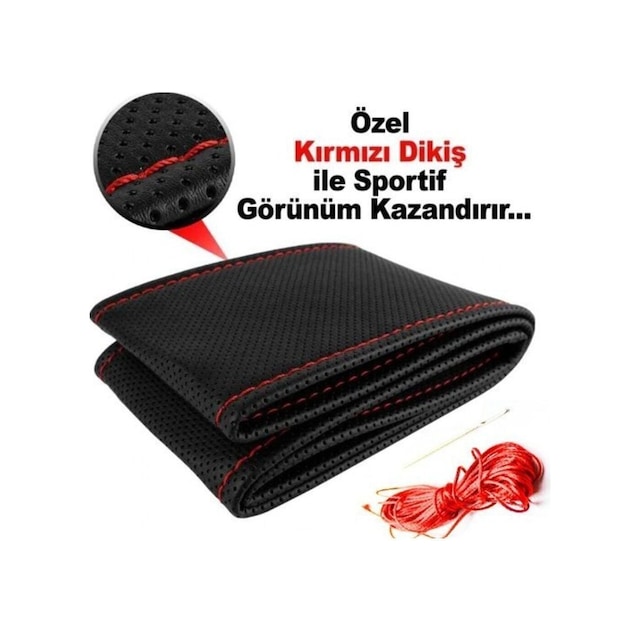 Mitsubishi Lancer Direksiyon Kılıfı / Kırmızı Dikişli 2146