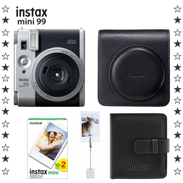 Instax Mini 99 Şipşak Fotoğraf Makinesi + Deri Çanta + Albüm + Kıskaç + 20 Adet Film