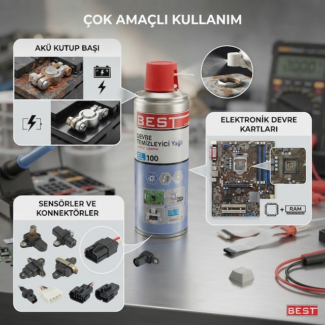 Profesyonel Yağlı Kontak Sprey 200 Ml - Akü Kutup Başı Ve Devre Kartı Temizleyici Oksit Sökücü