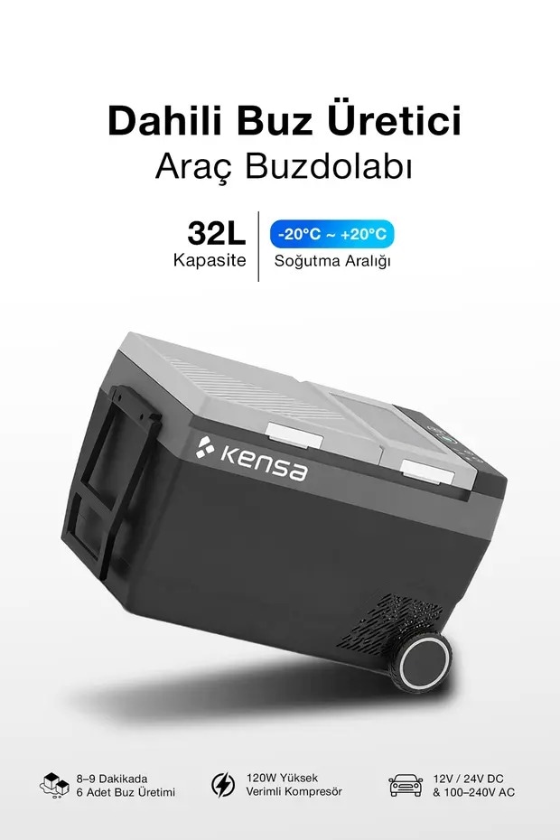 Taşınabilir Dış Mekan Buzdolabı Ve Buz Makinesi 32lt Ev Ve Araç İçi Buzdolabı