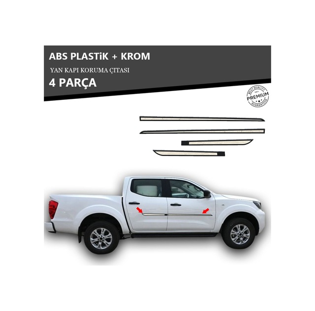 Nissan Navara Yan Kapı Koruma Çıtası Plastik + Krom Unvrslppkçt00026