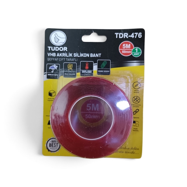 Vhb Akrilik Şeffaf Çift Taraflı Silikon Bant 5 Metre 50 Mm 50 MM x 5 M