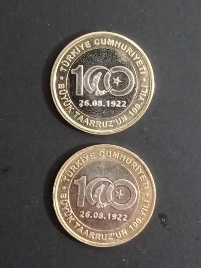 Büyük Taaruzun 100 Yılı Hatıra Parası 2 Adet