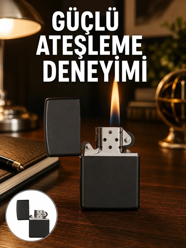 Ers Çakmak Parlak Siyah Doldurulabilir Hedyelik Eşya Yeni Nesil