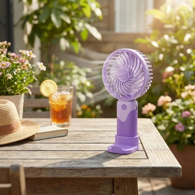 Ers 3 Kademeli Masaüstü Ve El Fanı Telefon Tutuculu, 3 Farklı Değiştirilebilir Halka Tasarımlı Mini Fan Mzl37a