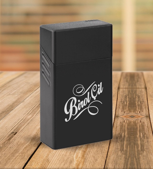 Bk Gift Kişiye Özel İsimli Siyah Touch/slender Boy Metal Sigara Kutusu-5