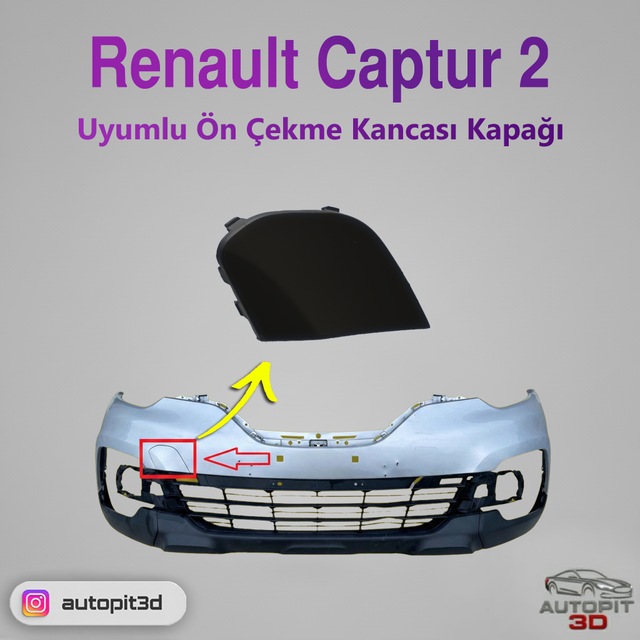 Renault Captur 2016-2019 Uyumlu Ön Çeki Demiri Kapağı