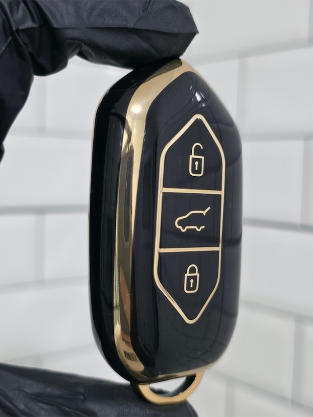 Gma Keys Togg T10x T10f 3 Tuşlu Smart Nano Koruma Anahtar Kılıfı Siyah Gold Altın Renk Yüksek Kalite