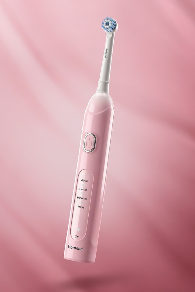 Brushboss 4701H 4 Modlu 21 Gün Kullanım Süreli Akıllı Zamanlayıcılı Şarjlı Diş Fırçası Pembe