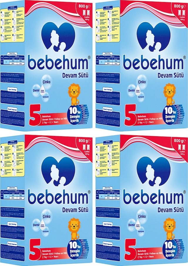 Bebehum 5 Numara Devam Sütü 2 Yaş+ 800 gr x 4 Adet