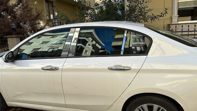 Fiat Egea 2015-2024 Arası Krom Cam Direği 6 Parça Paslanmaz Çelik