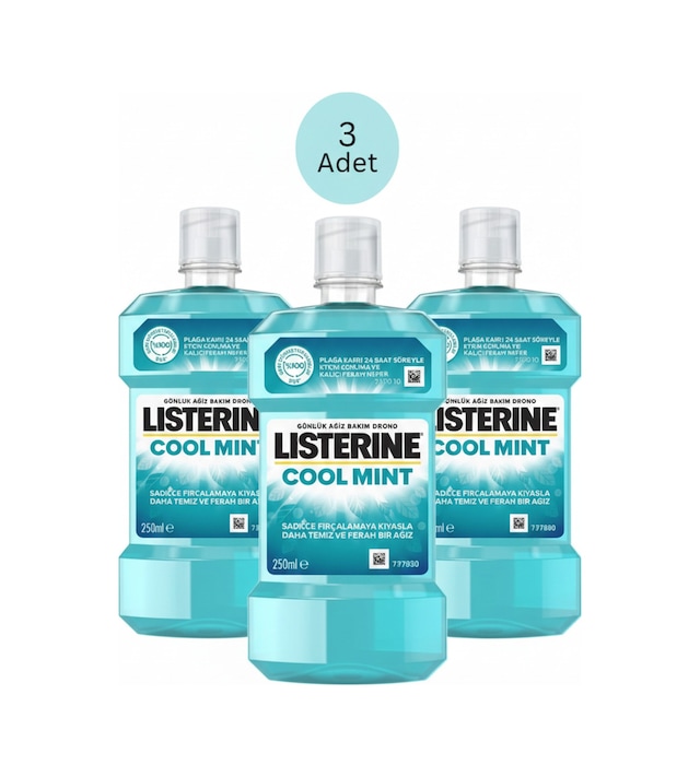 Listerine Cool Mint Ağız Bakım Suyu 3 x 250 ML