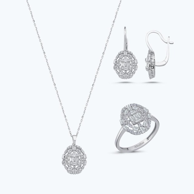 Altınbaş Altın Üçlü Baget Taşlı Set Utkss0095-24875-set