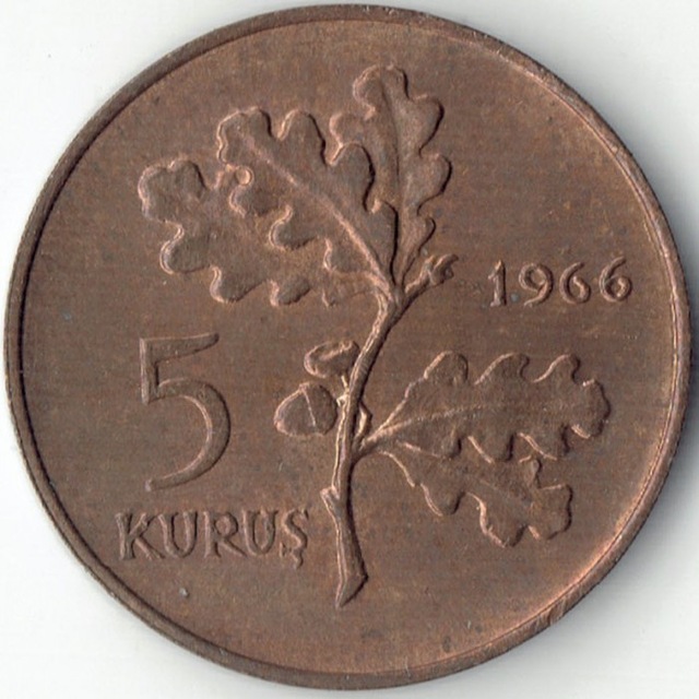 5 Kuruş 1966 Yılı Madeni Para