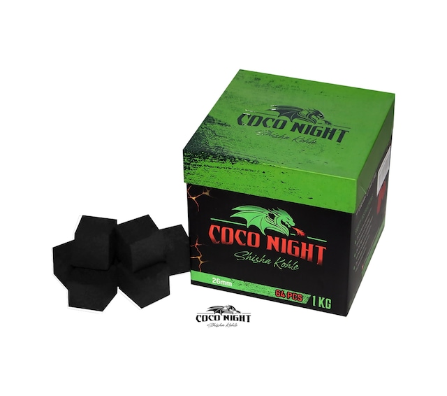 Coco Night 1 KG 26 MM Hindistan Cevizi Küp Nargile Kömürü