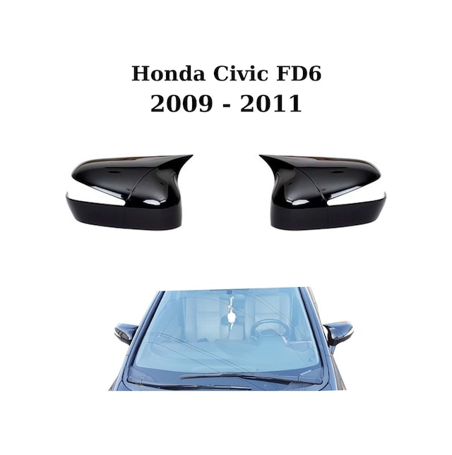 Honda Civic Fd6 2009 2010 2011 Uyumlu Araca Özel Yarasa Batman Piano Black Ayna Kapağı Takımı