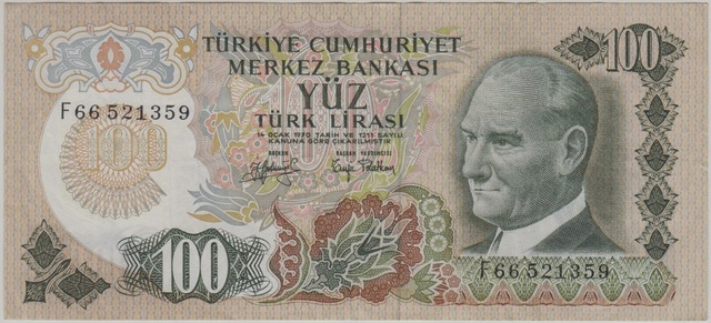 6. Emisyon 100 Lira F66 Ççt.