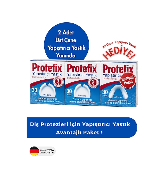 Protefix Diş Protezleri Için Yapıştırıcı Yastık 2 Üst Çene Alana 1 Alt Çene Hediye