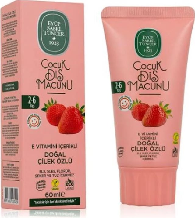 Eyüp Sabri Tuncer Doğal Çilek Özlü 2-6 Yaş Çocuk Diş Macunu 60 Ml