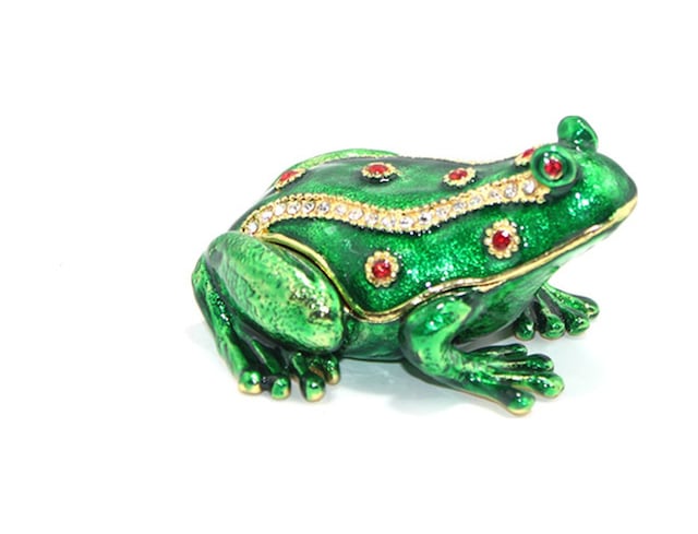 1 Adet Taşlı Tekli Kurbağa Aksesuarı Kurbağa Figürü, Takı Süsleme, Taş Detaylı, Crystal Frog Accessory