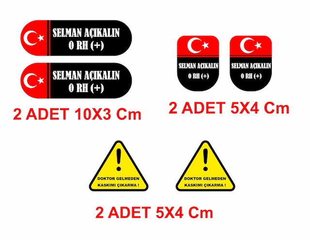 Sticker Dizayn Kişiye Özel Kan Grubu Sticker Seti - Araba Oto Motosiklet Karavan Cam Sticker -00320 Diğer