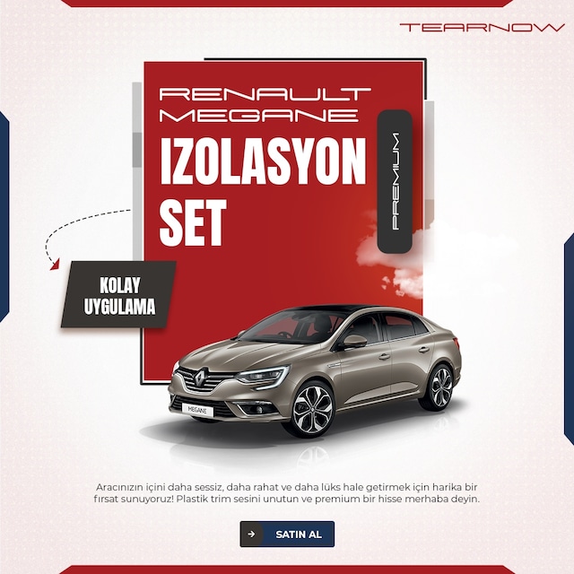 Renault Megane 2016-2024 Torpido-kapı İçi Izolasyon Seti
