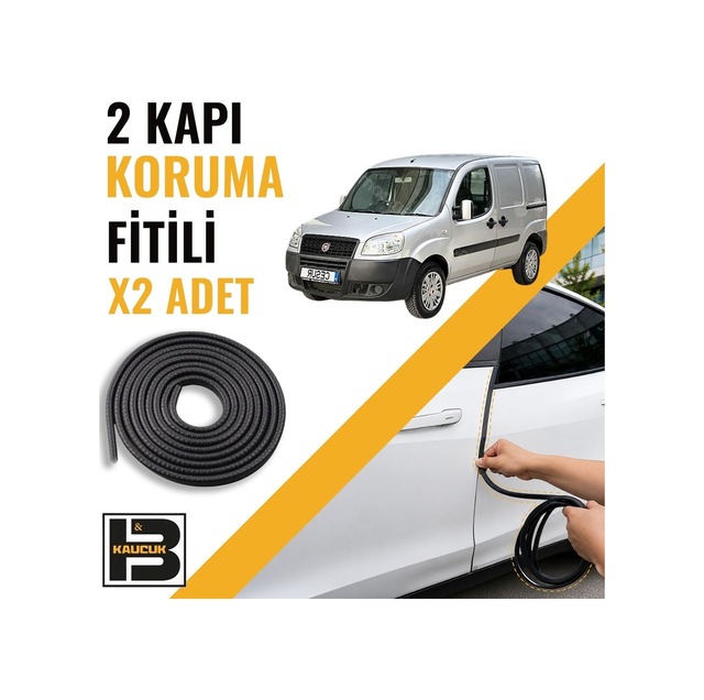 Fiat Doblo Panelvan 2005-2010 Kapı Koruma Fitili-iki Kapı-siyah-bm1172