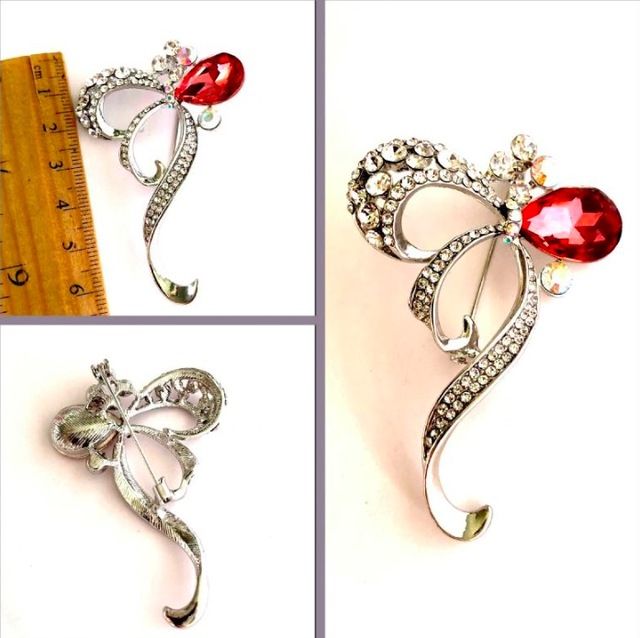 Omeniv Vintage Retro Stil Floral Broş İğne Kristal Dolu Teşhir Ürün