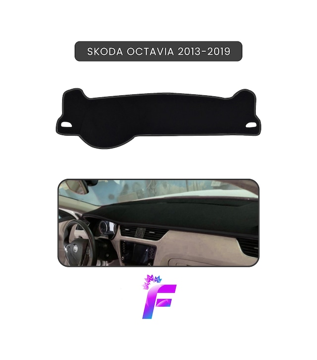 Skoda Octavia 2013-2019 Araca Özel Torpido Örtüsü Ön Göğüs Kılıfı Tam Koruma Tam Uyum A78 Torpido Halısı