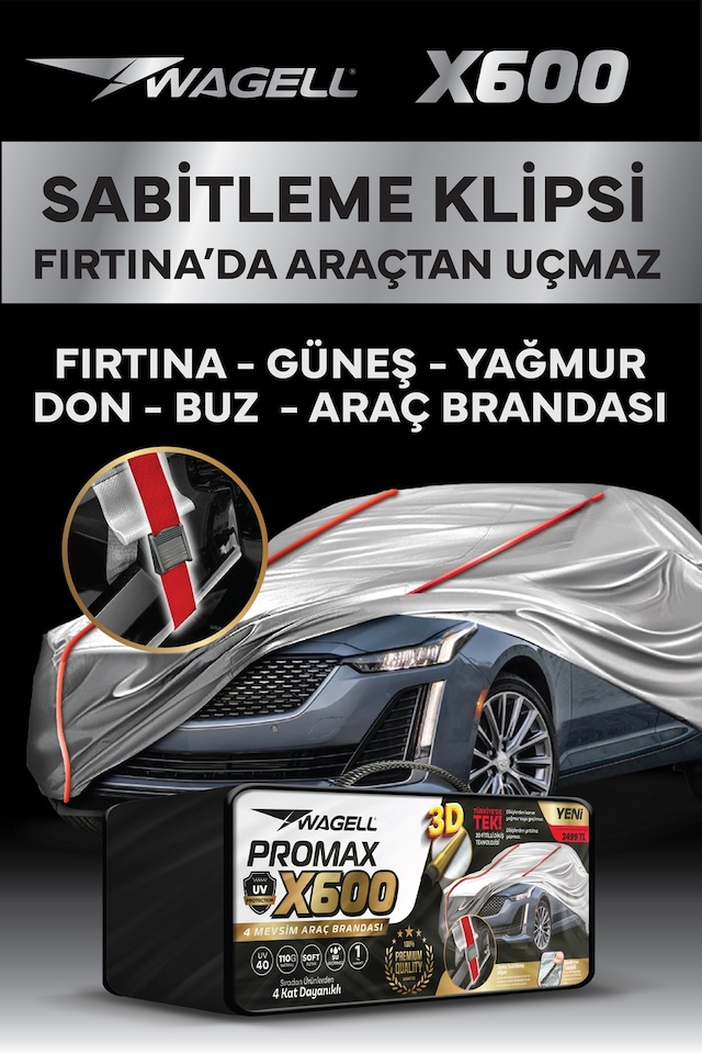 Suv Araçlar İle - X600 Klipsli 4 Mevsim Araba Brandası - Oto Çadır Örtü