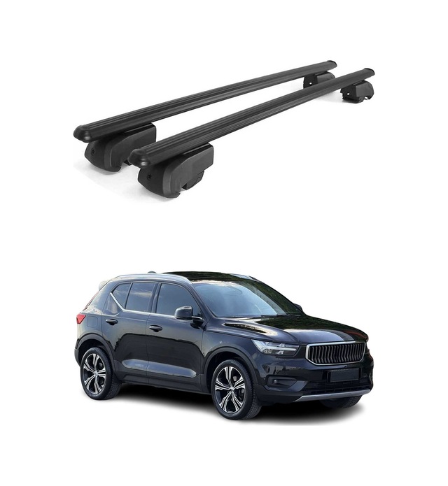 Volvo Xc40 2018-2027 Arası Uyumlu Port Bagaj Taşıyıcı Ara Atkı Alüminyum Siyah 2 Parça