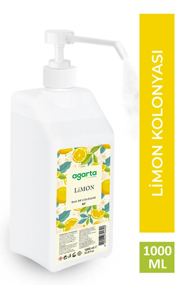 Agarta Püskürtme Valfli 80° Limon Kolonyası 1000 ML