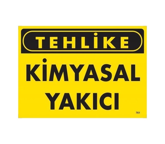 Buradabulabilirsin Tehlike Kimyasal Yakıcı Uyarı Levhası 25x35 Kod:761 Nl