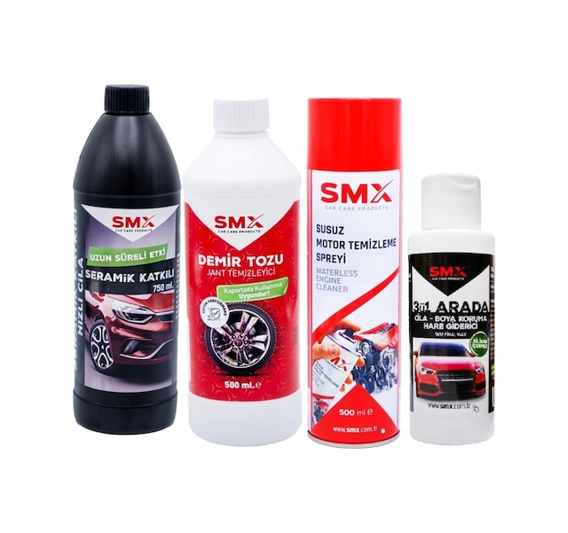 Demir Tozu & Jant Temizleyici + Seramik Katkılı Hızlı Ve Pratik Cila + Susuz Motor Temizleme Spreyi